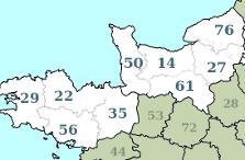 Brittany-Normandy camping map